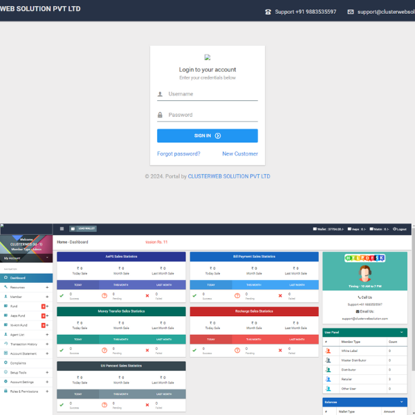 AEPS , Multi Recharge And Pan Card Source Code ( Laravel Famework )
