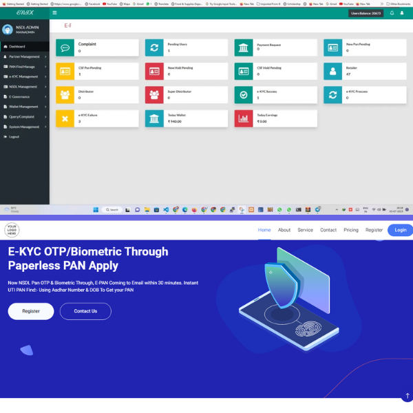 Pan Portal  And Recharge Web Source Code | CW Solution PVT LTD